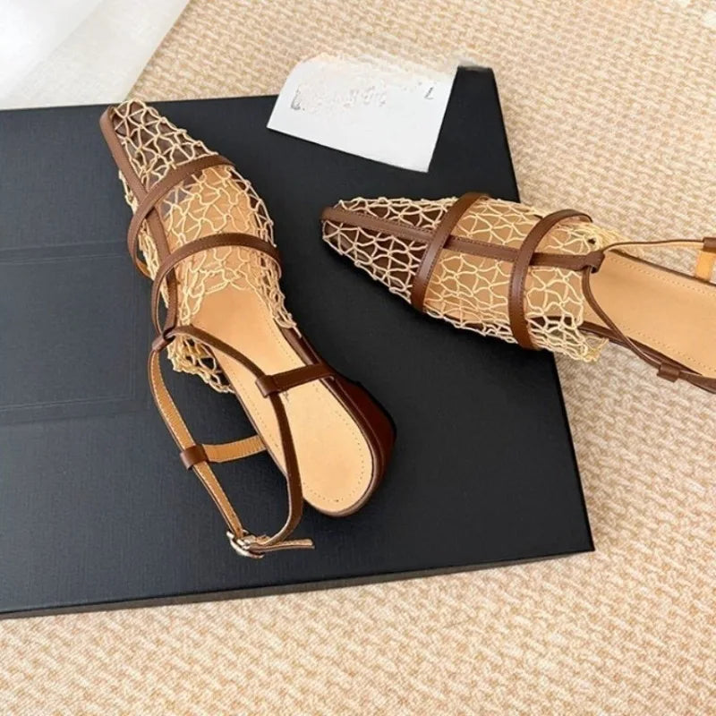 The Portofino Pointed Mesh Mule
