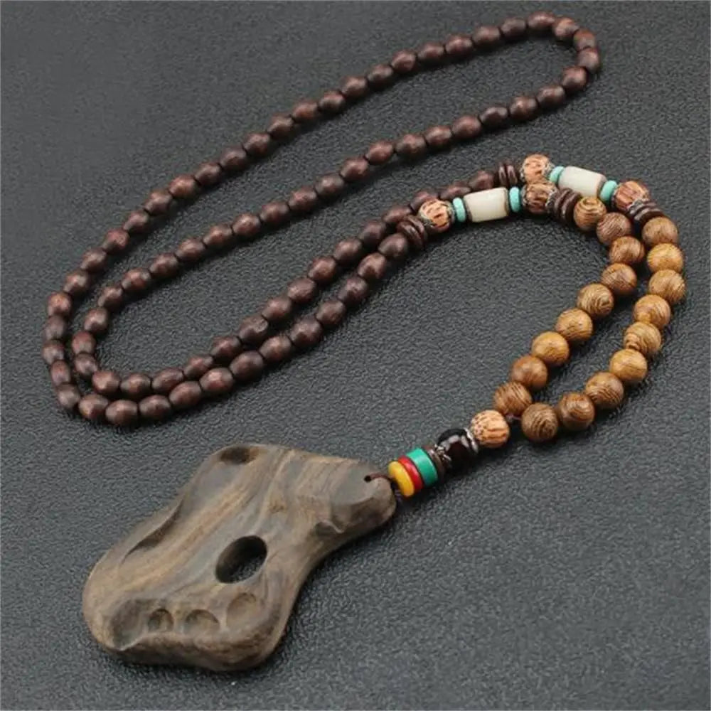 The Nomad Mala Wooden Pendant