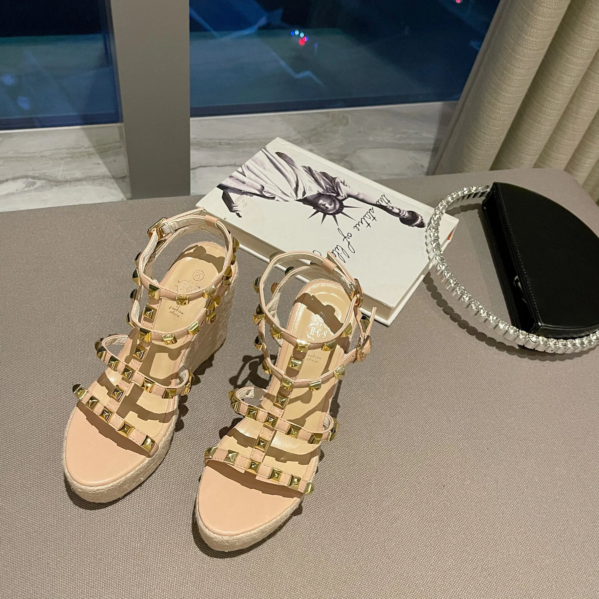 The Saint-Tropez Studded Wedge
