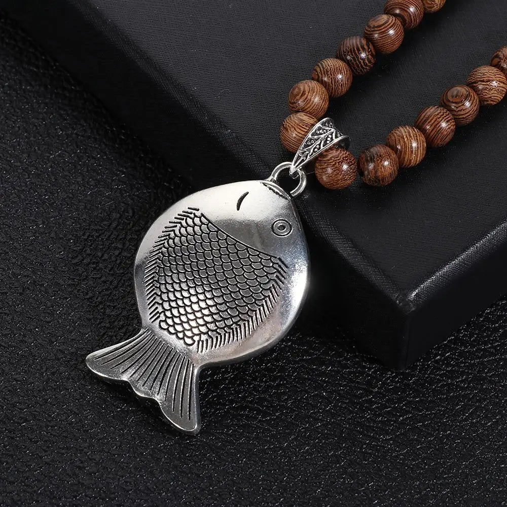 The Nomad Mala Wooden Pendant
