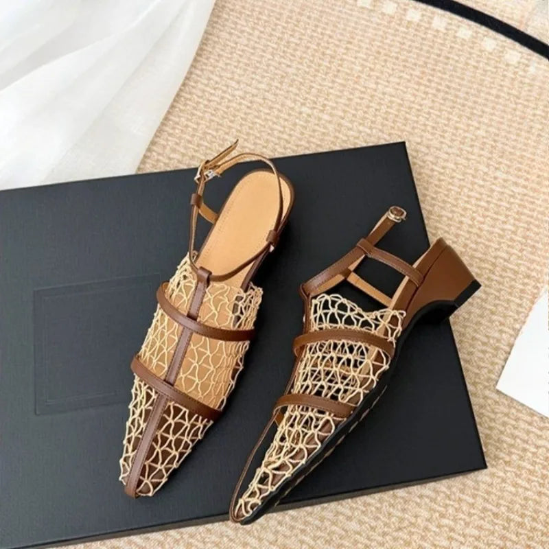 The Portofino Pointed Mesh Mule