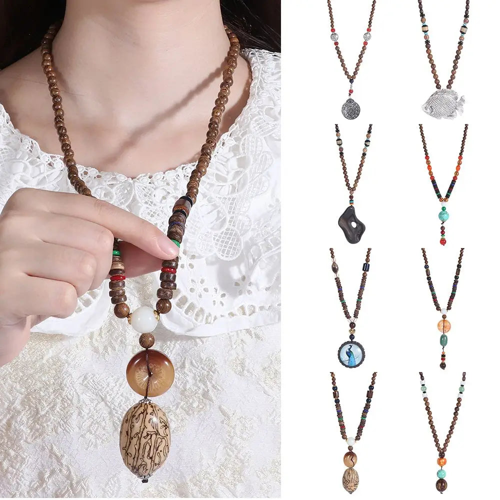 The Nomad Mala Wooden Pendant