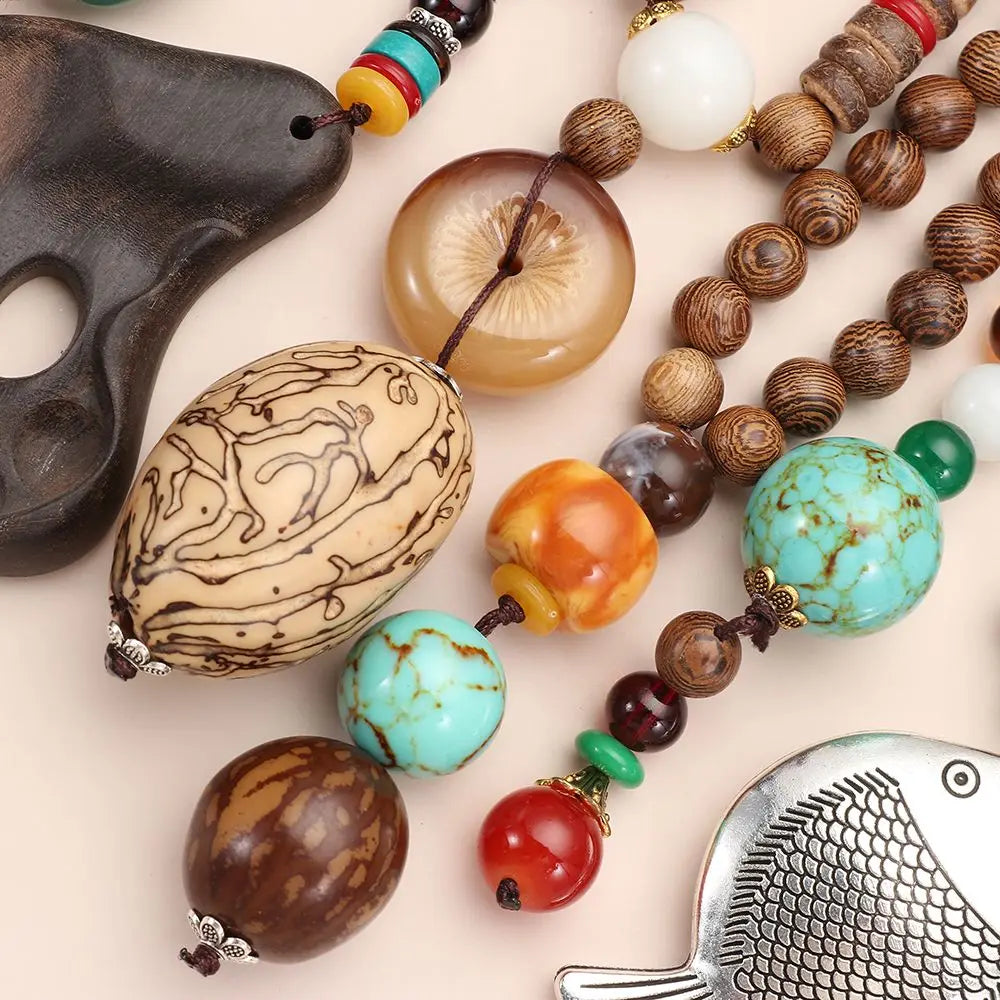The Nomad Mala Wooden Pendant