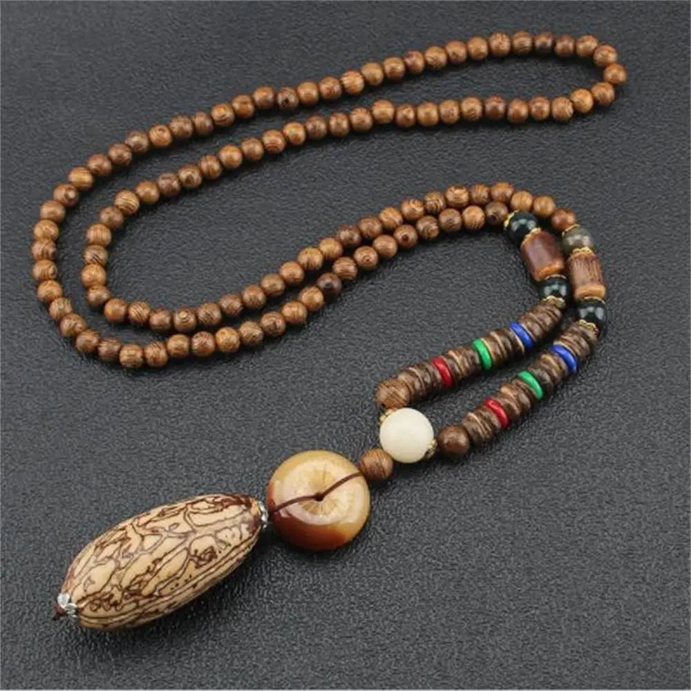 The Nomad Mala Wooden Pendant