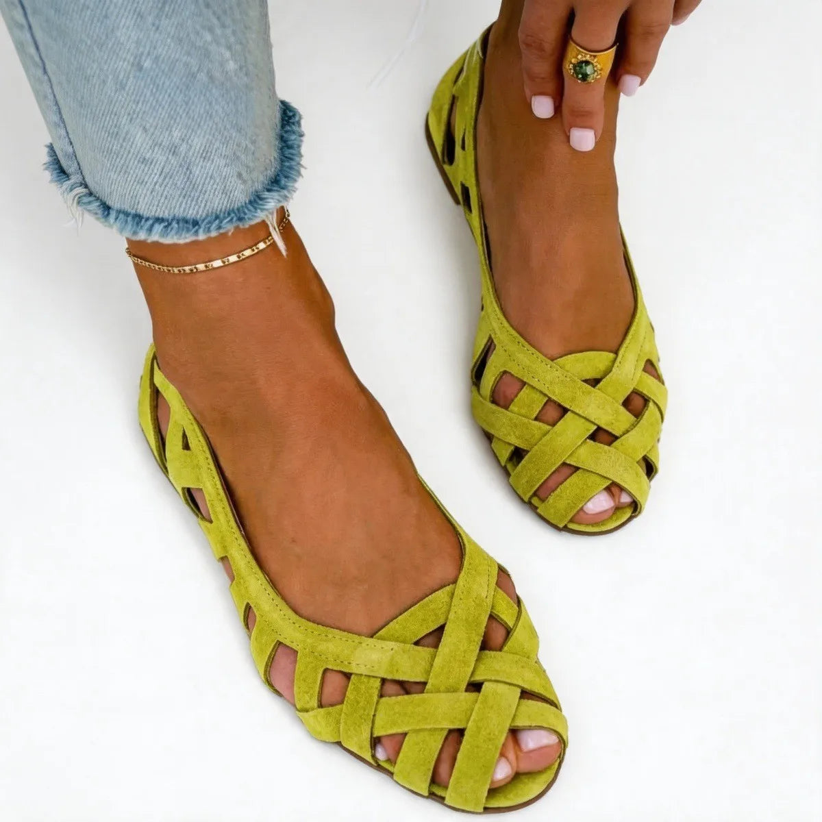 The Mallorca Woven Cutout Flat