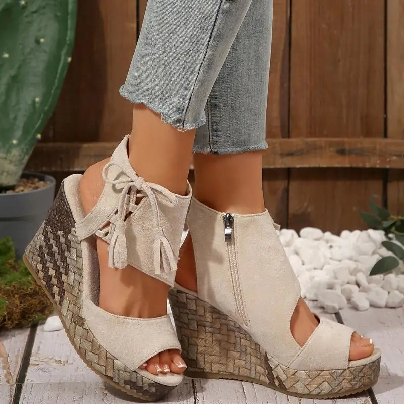 The Tulum Fringe Tassel Wedge