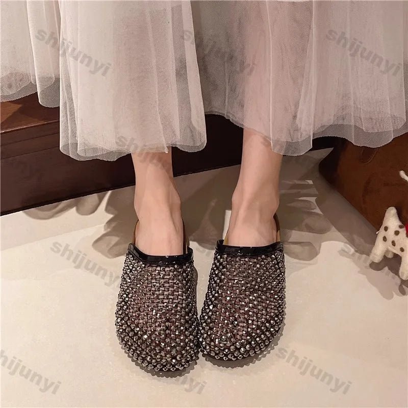 The Marbella Shimmer Woven Slides
