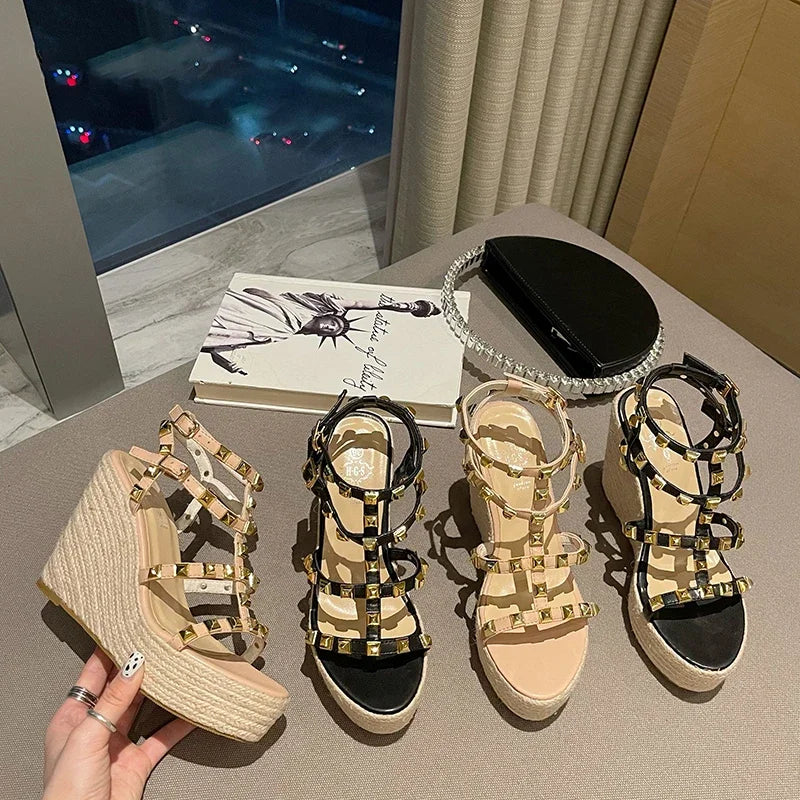 The Saint-Tropez Studded Wedge