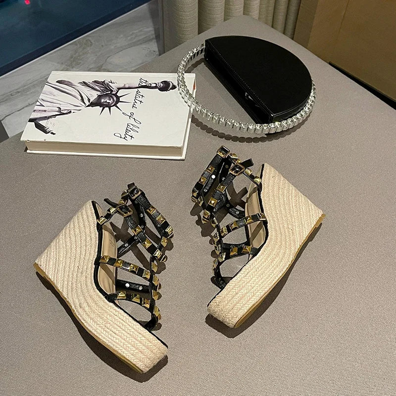 The Saint-Tropez Studded Wedge