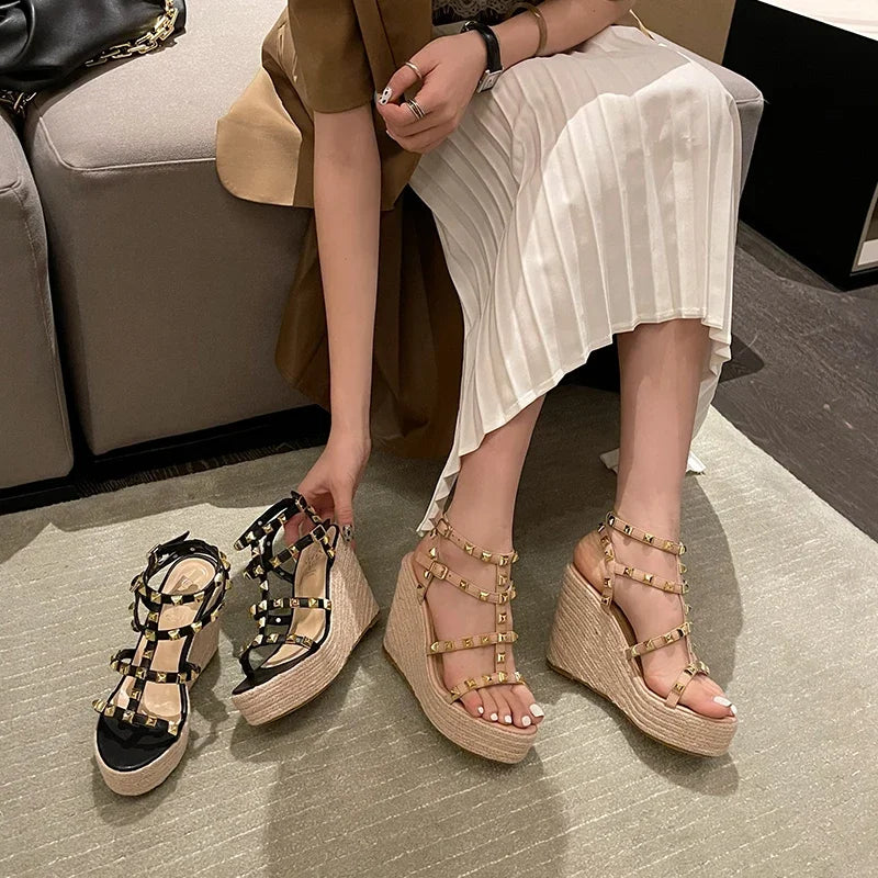 The Saint-Tropez Studded Wedge