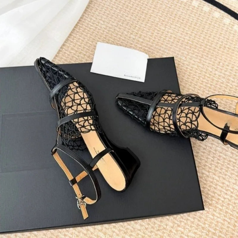 The Portofino Pointed Mesh Mule