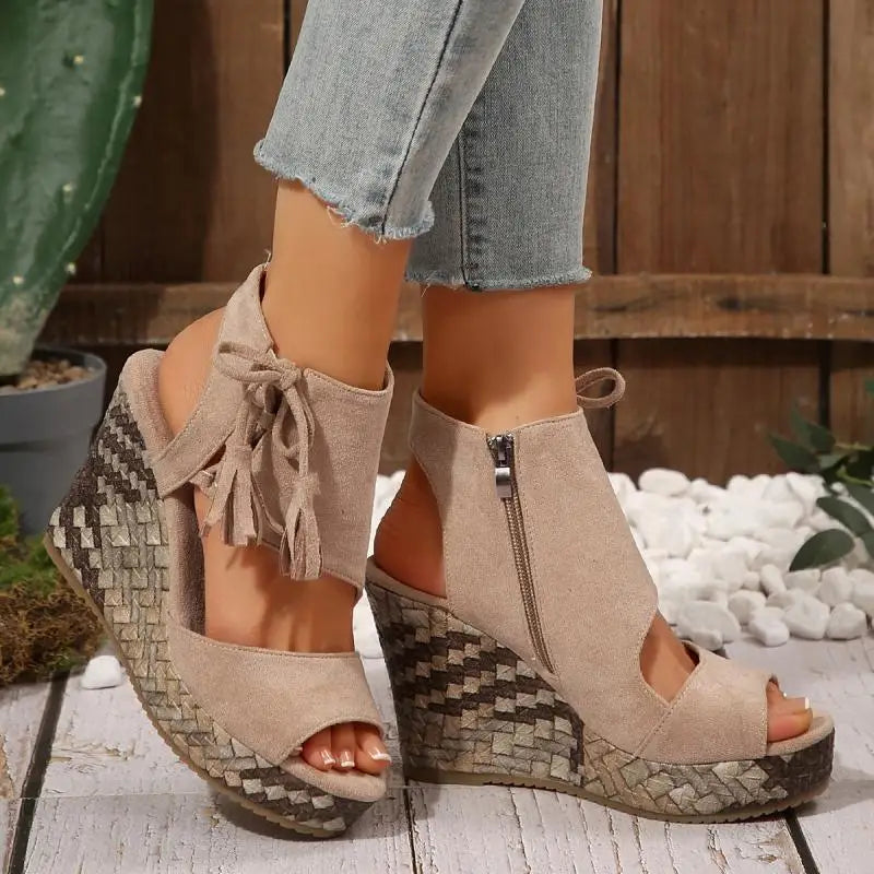 The Tulum Fringe Tassel Wedge