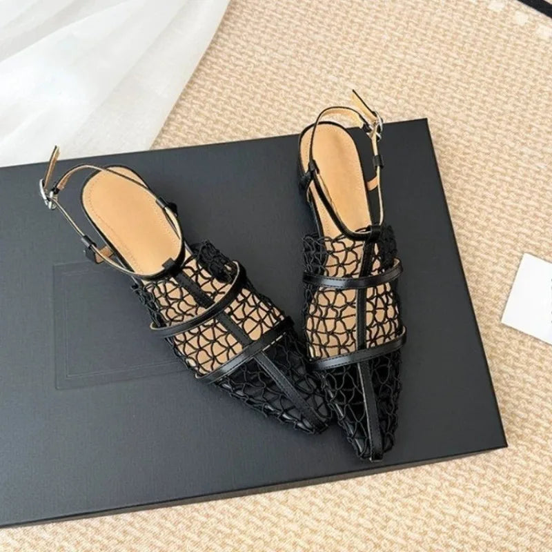 The Portofino Pointed Mesh Mule
