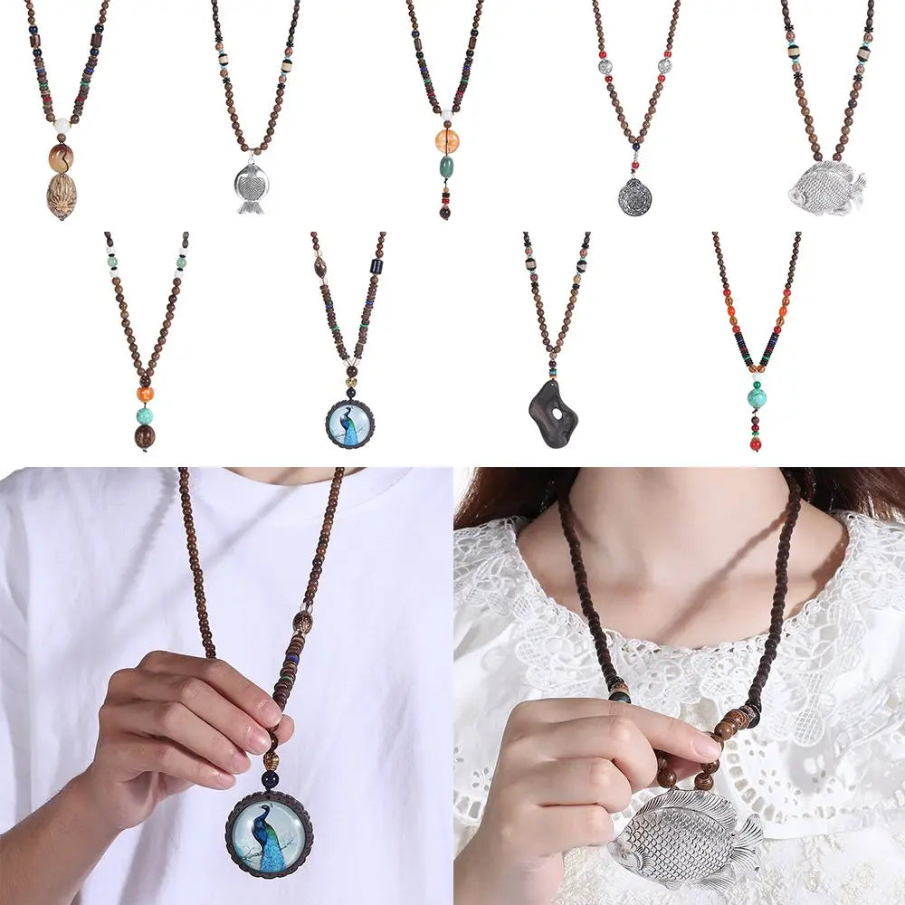 The Nomad Mala Wooden Pendant