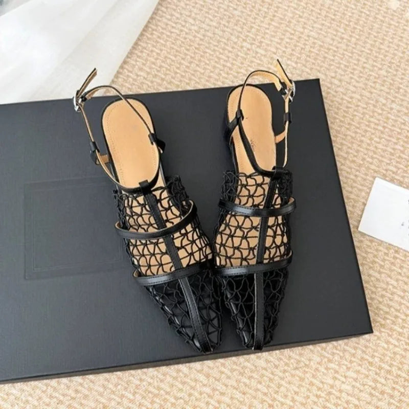 The Portofino Pointed Mesh Mule