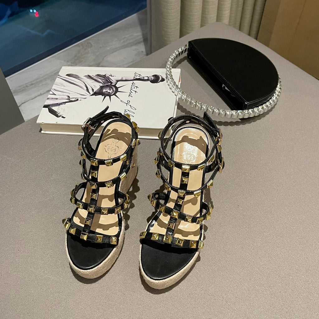 The Saint-Tropez Studded Wedge
