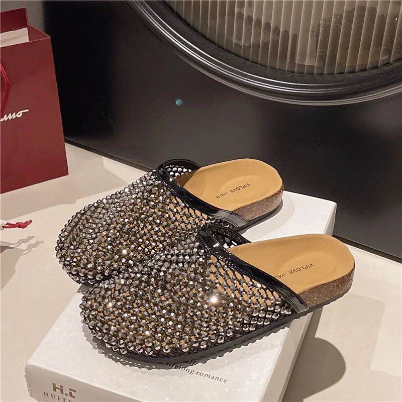 The Marbella Shimmer Woven Slides