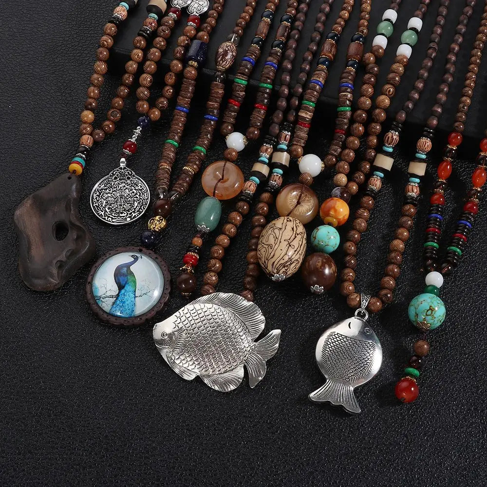The Nomad Mala Wooden Pendant
