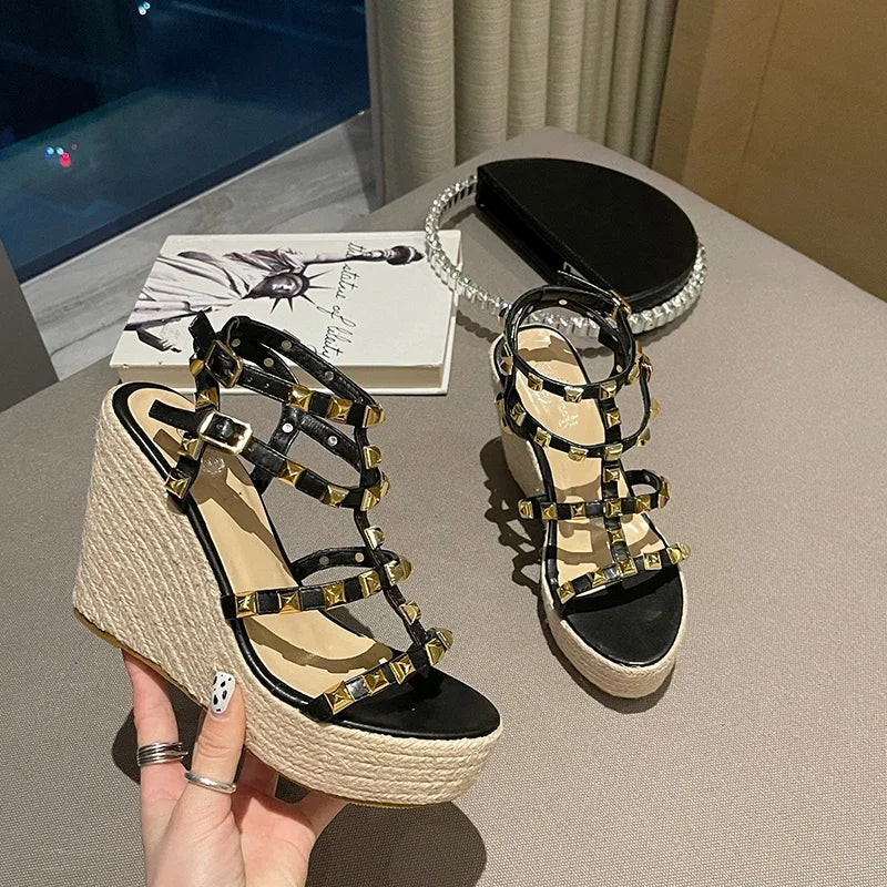 The Saint-Tropez Studded Wedge